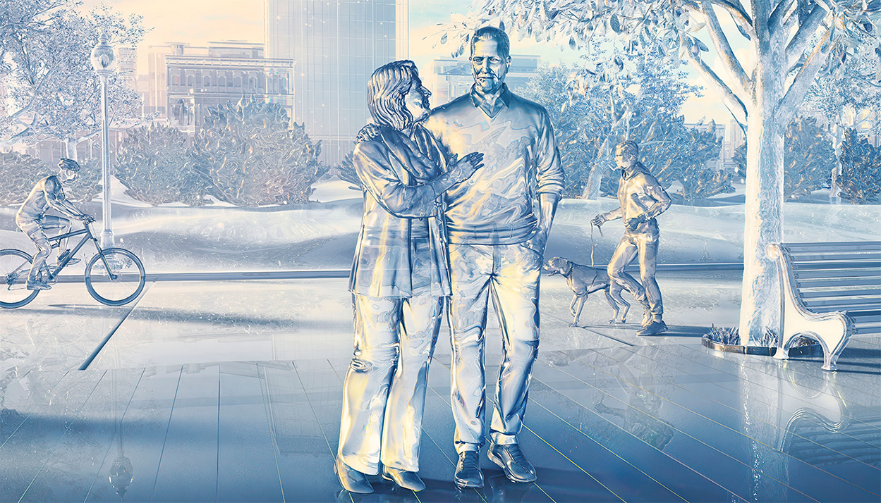 Campaign image of people in park
